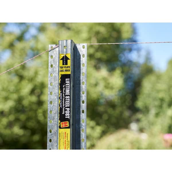 Lifetime Steel Post 7-1/2-ft H x 4-in W Black Steel Post and Rail Yard Line Fence Post