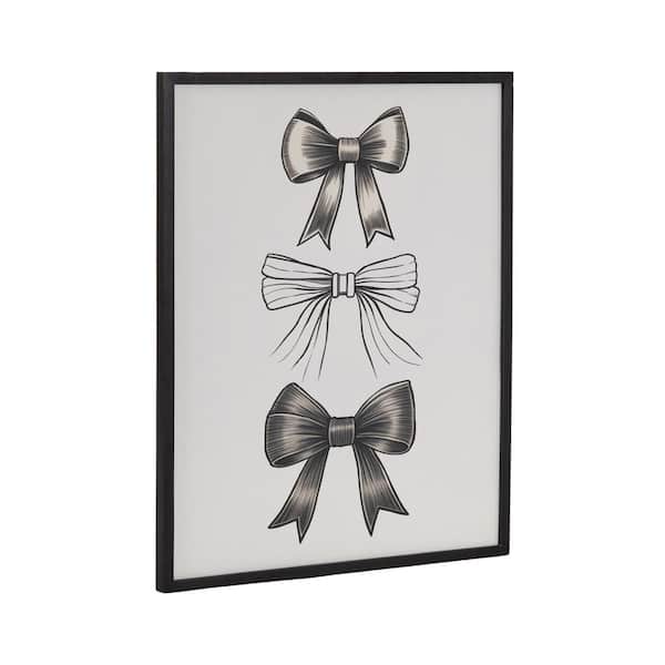 Kate and Laurel Gallery Coquette Preppy Retro Girly Black Bows by The Creative Bunch Studio Black Framed Art Print 16 in. x 20 in.