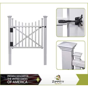 3-1/2 ft. H x 3-1/2 ft. W White Vinyl Manchester Fence Gate Kit with Posts and Hardware