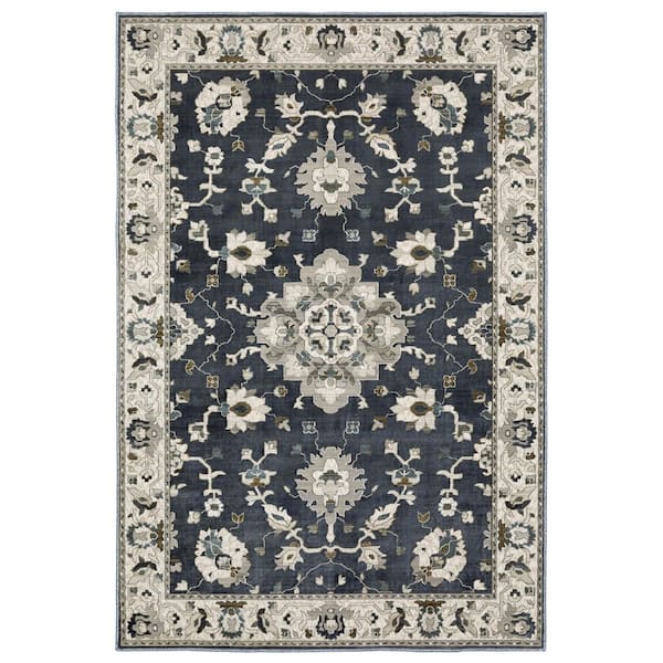 7 ft. x 10 ft. Blue Oriental Area Rug