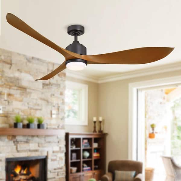 Misael 66 in. Modern Integrated LED Oil-Rubbed Bronze Ceiling Fan with Light and Remote Control