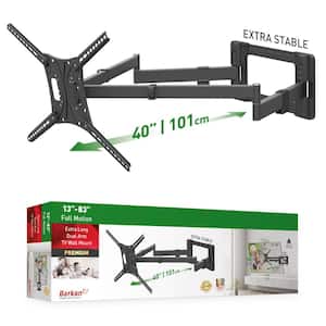 Barkan 13 in. - 80 in. Full Motion - 4 Movement Extra-Long Dual Arm Flat/Curved TV Wall Mount Black Extremely Extendable
