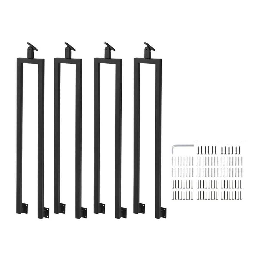 U Shape Wrought Iron Stair Balusters 38.6 in. with Adjustable Top Bracket 6 Pack for Interior Porch Deck Railing price history on PriceWatchPro