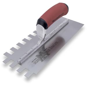 11 in. x 1/2 in. x 3/4 in. Square Notched Flooring Trowel with Durasoft Handle