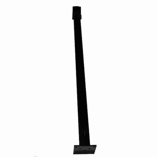 36 in. H x 2 in. W Black Aluminum Level Rail End Post for Railing Kit