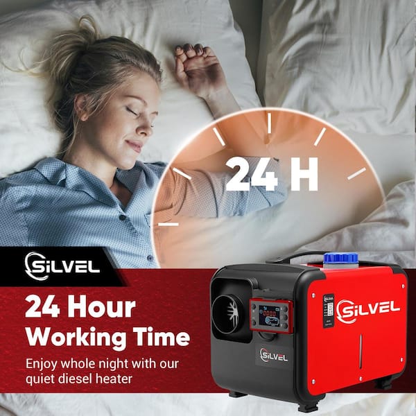 SILVEL 27296 BTU 5KW-8KW 12-Volt Red Diesel Air Kerosene Space Heater  All-in-1 Parking Heating with Remote Control Fast Heating KF370010-01-HD2 -  The Home Depot