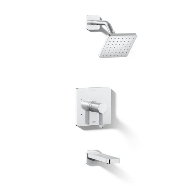 Parallel 1-Handle Wall Mount Tub/Shower Trim Kit in Polished Chrome (Valve Not Included)
