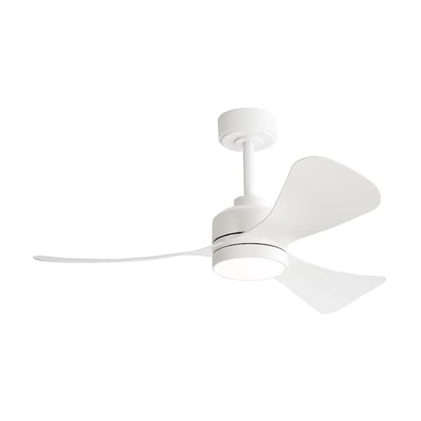 42 in. Indoor Ceiling Fan with Integrated LED and Remote, White