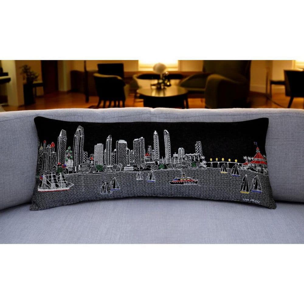 Black, Gray, White Solid Polyester 14 in. X 35 in. Throw Pillow price history on PriceWatchPro