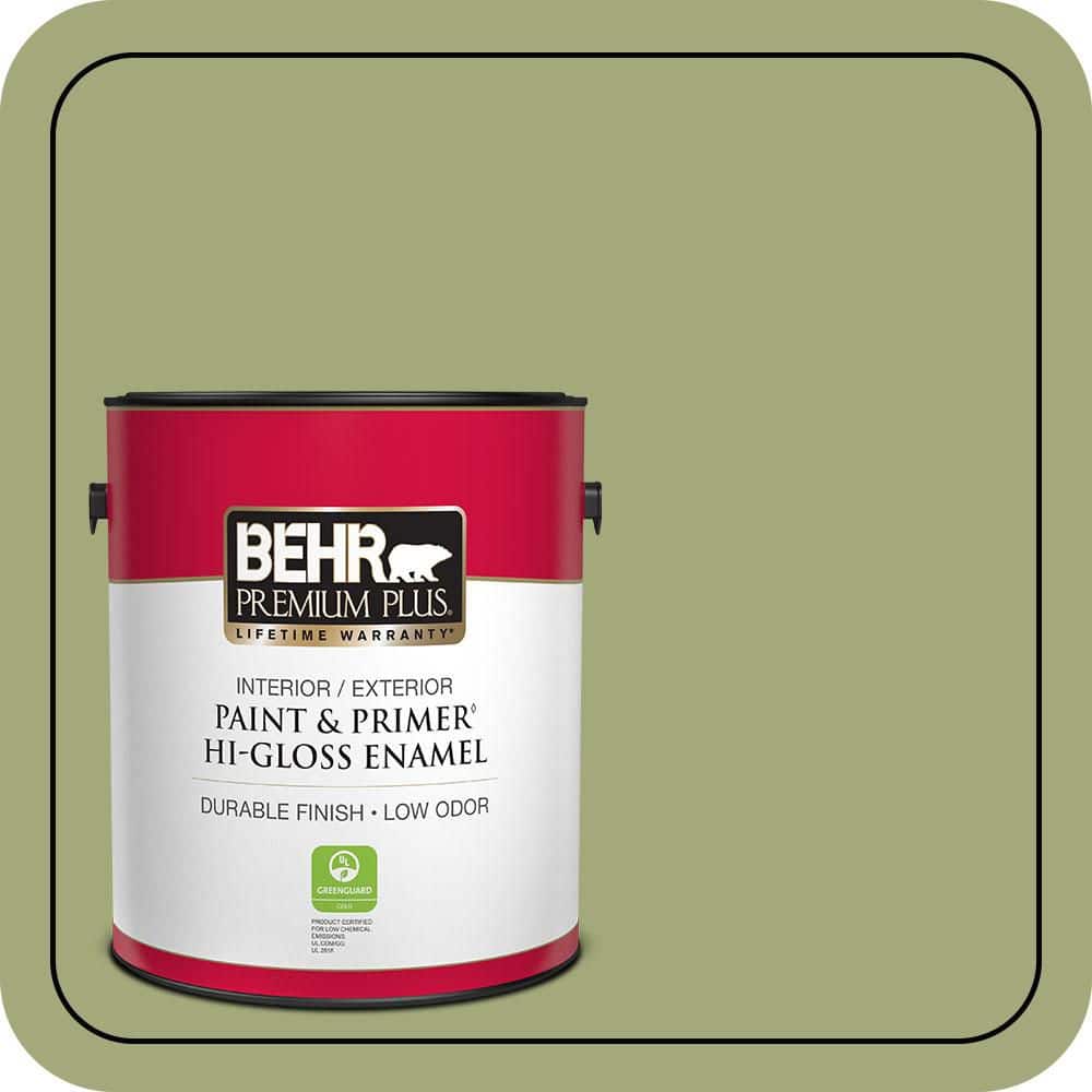 1 gal. #M350-5 Mossy Cavern Hi-Gloss Enamel Interior/Exterior Paint & Primer price history on PriceWatchPro