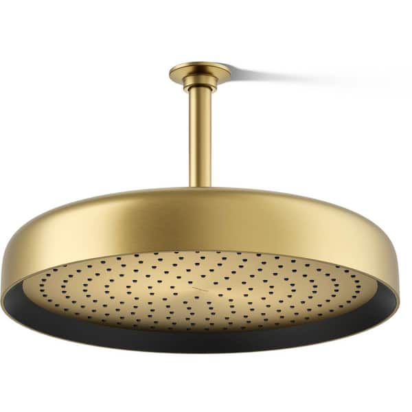 KOHLER Statement 1-Spray Patterns with 2.5 GPM 12 in. Wall Mount Fixed Shower Head in Vibrant Brushed Moderne Brass
