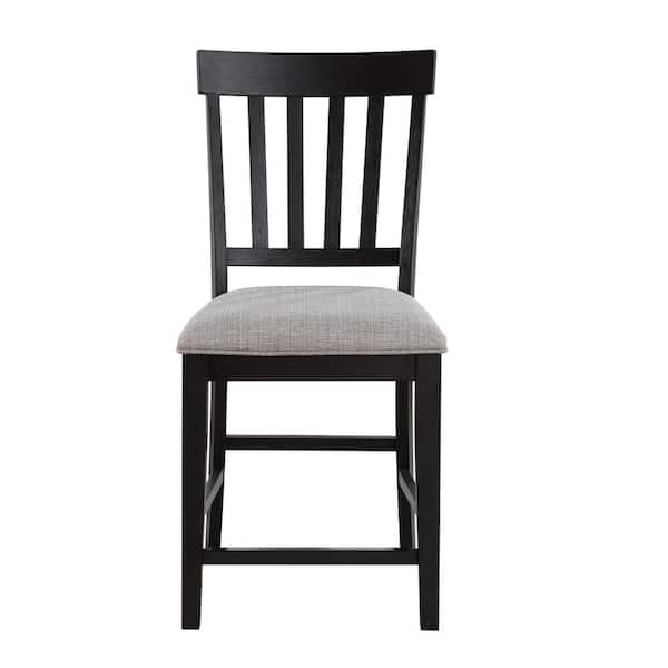 Steve Silver Halle Gray Upholstered Brown Counter Chair Set of 2