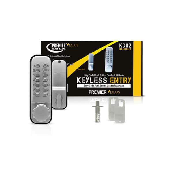 Premier Lock - Mechanical Spring Deadbolt Lock - Keyless with Combination Push Buttons