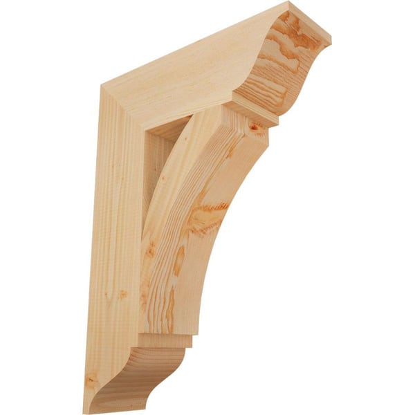 Ekena Millwork 5.5 in. x 28 in. x 20 in. Douglas Fir Thorton Traditional Smooth Bracket