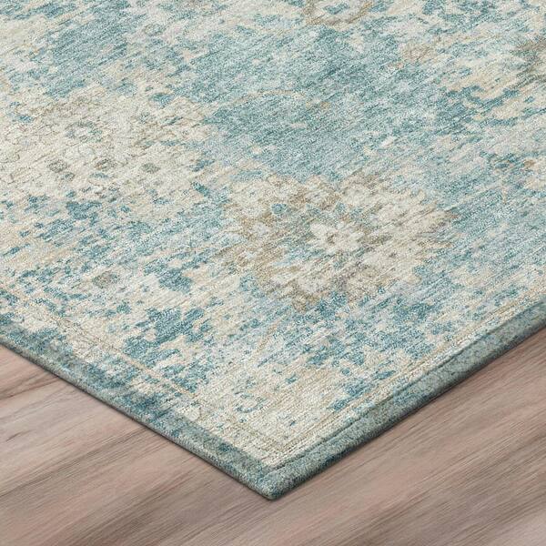 Chantille Machine Washable Indoor/Outdoor Abstract ACN3116 Teal 2 ft. x 3 ft. Accent Rug