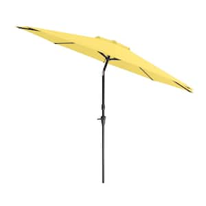 10 ft. Aluminum Wind Resistant Market Tilting Patio Umbrella in Yellow