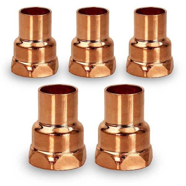 PLUMBFLEX 3/8 in. Copper Female Adapter Fitting with Sweat x FIP Connection (5-Pack)