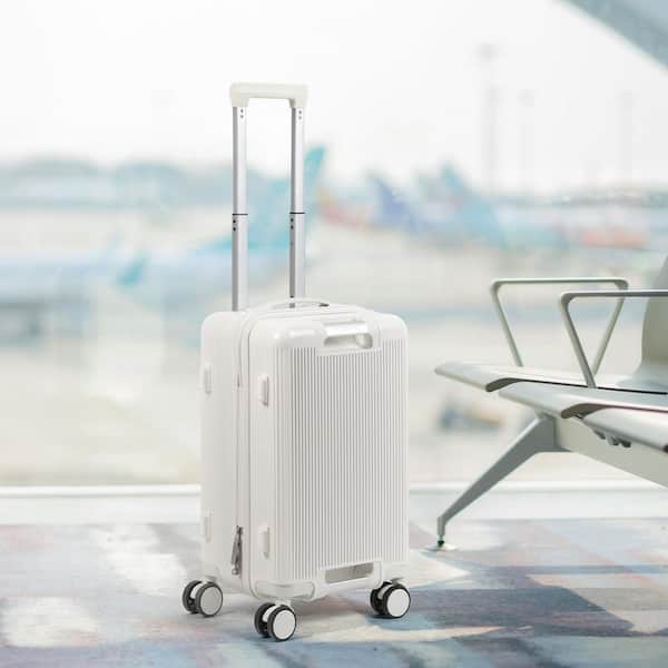 Reviews for HIKOLAYAE 3 Piece Ivory White ABS Hardside Spinner