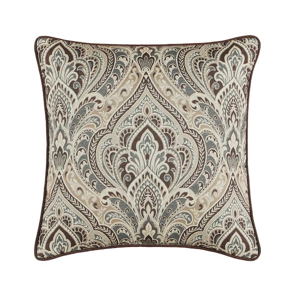 Unbranded Maren Chocolate Polyester Geometric 18 in. Square Decorative Throw Pillow 18 in. L x 18 in. W