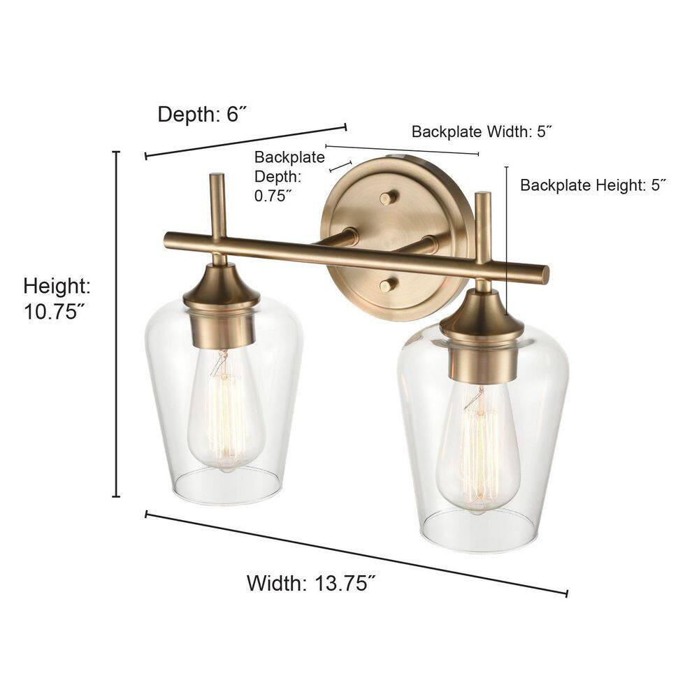 Ashford Elegance Brushed Nickel 2-Light Direct Wire Vanity Fixture