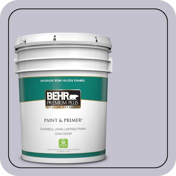 BEHR PREMIUM PLUS 5 gal. #MQ5-40 Satire Semi-Gloss Enamel Low Odor Interior Paint & Primer