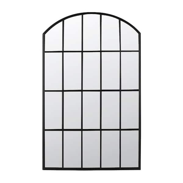 A & B Home Black 1.6 in. W x 39.4 in. Modern Arch Iron Decorative Mirror