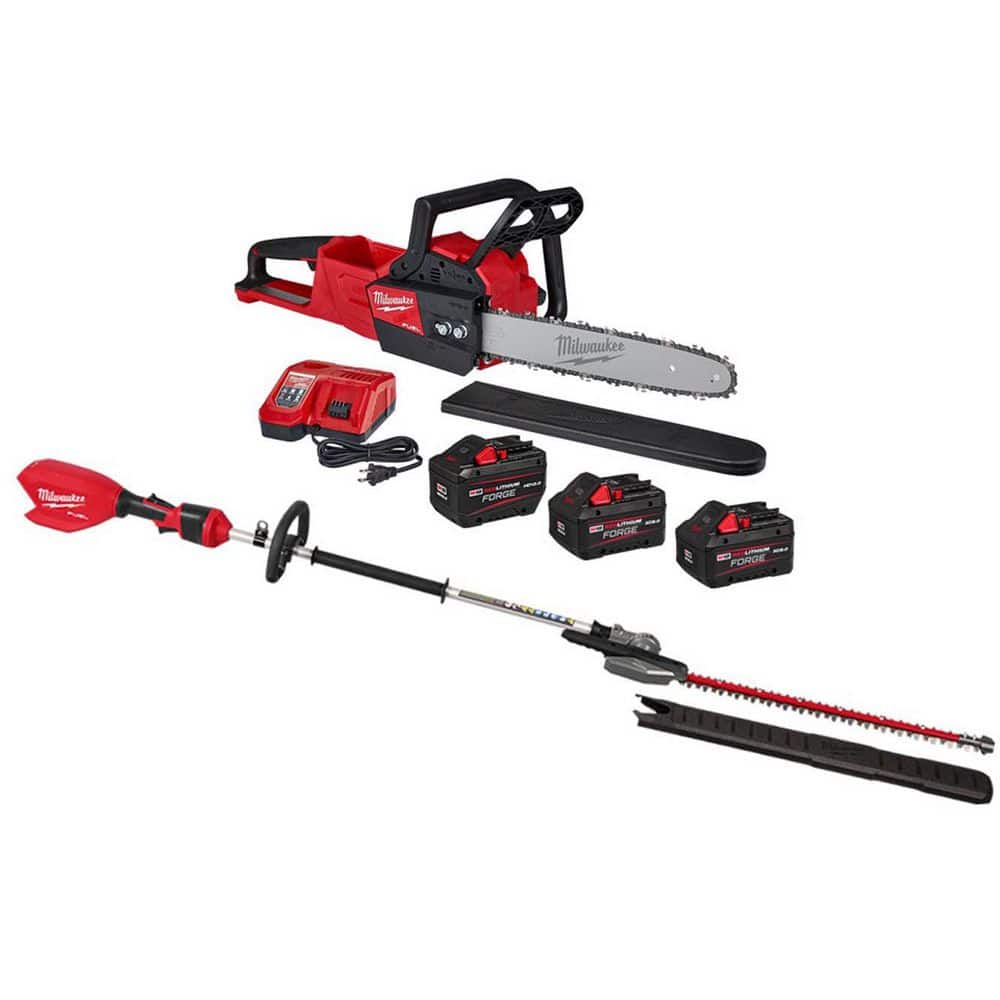 M18 FUEL 16 in. 18V Brushless Cordless Battery Chainsaw w/ 24 in. Pole Articulating Hedge Trimmer, (3) Battery, Charger price history on PriceWatchPro