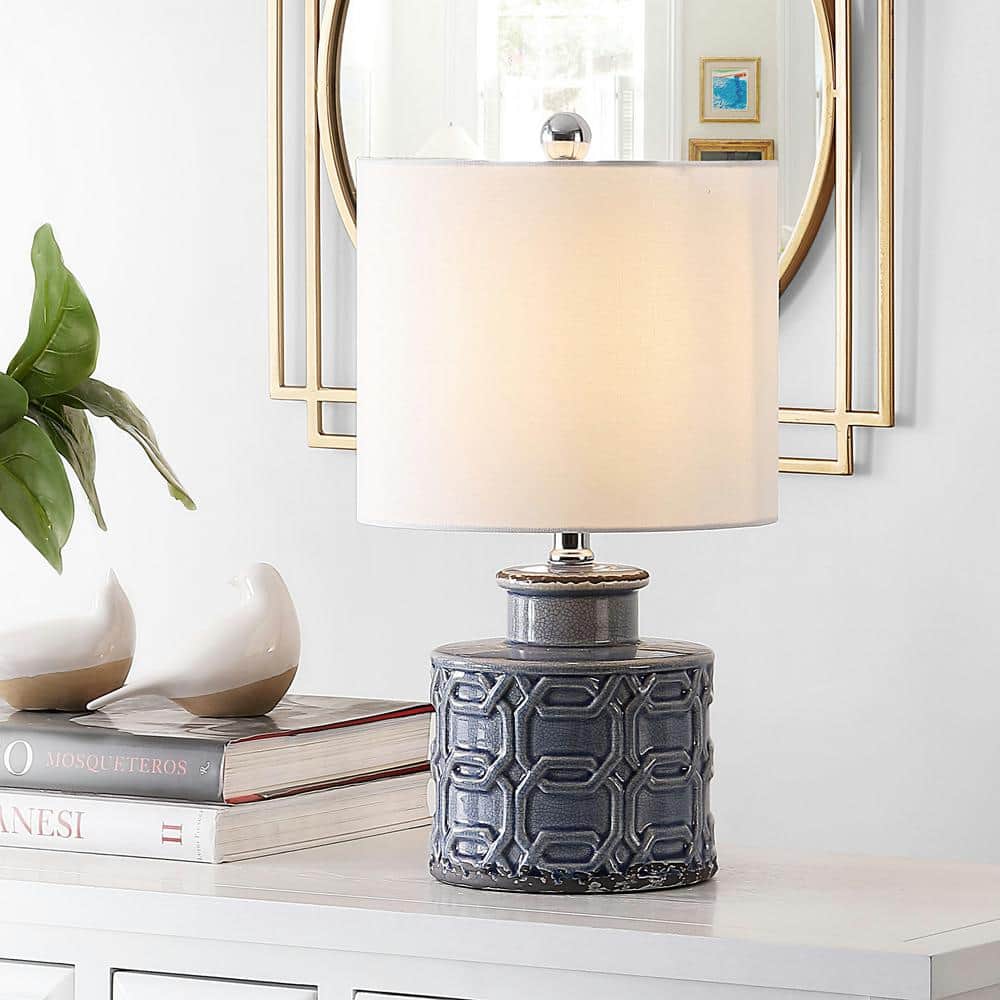 Bijou 17 in. Blue Table Lamp with White Shade price history on PriceWatchPro