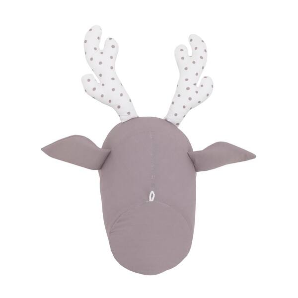NoJo Taupe and White Deer Plush Head Wall Decor 4089190P - The Home Depot