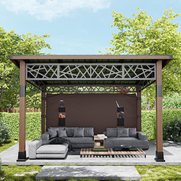 MeetLeisure 12 ft. x 14 ft. Heavy Duty Wood Outdoor Gazebo