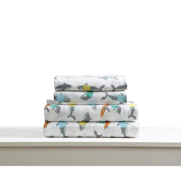 Kute Kids 3-Piece Grey Geometric Twin Sheet Set