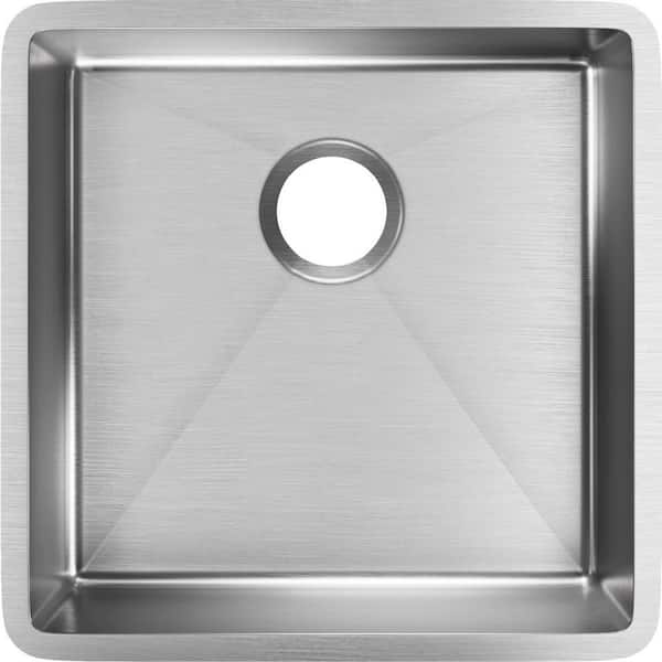 Elkay Crosstown 19in. Undermount  Bowl 18 Gauge Polished Satin Stainless Steel Sink Only and