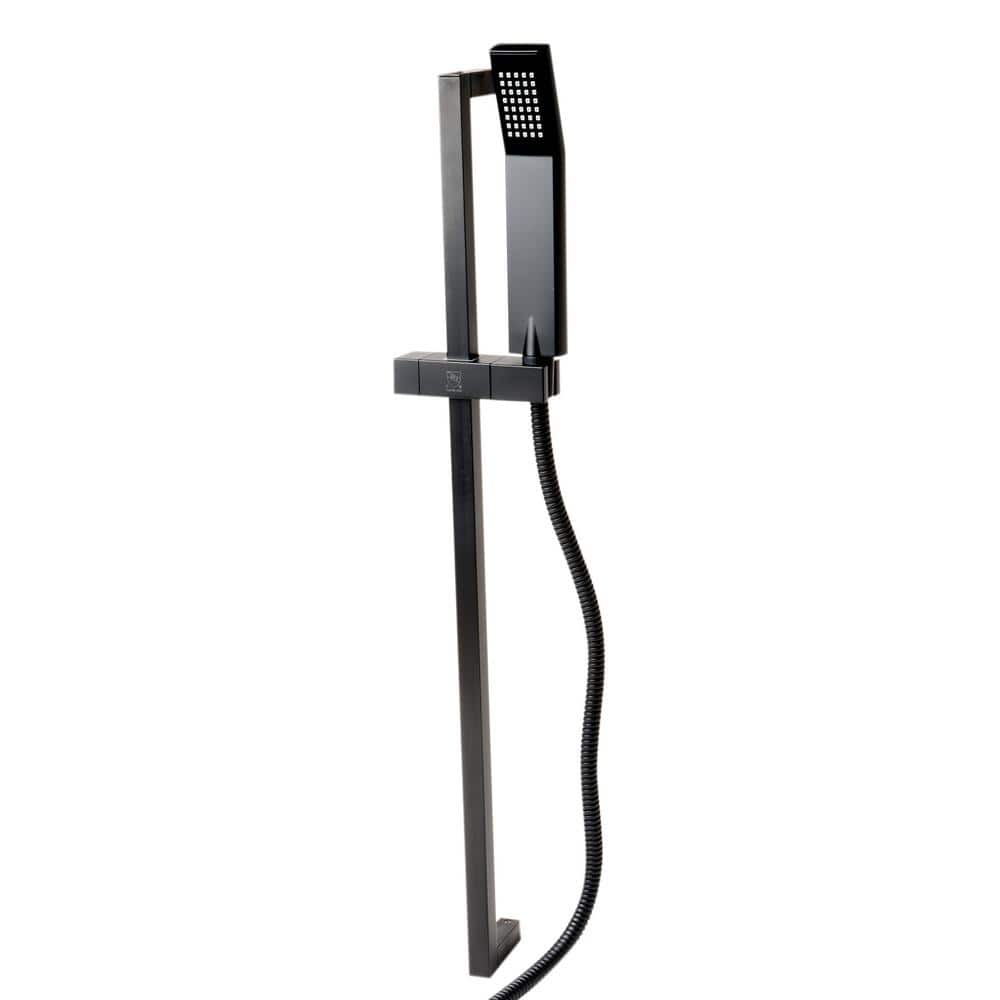 Black Matte Brass Adjustable Wall-Mounted Handshower Set