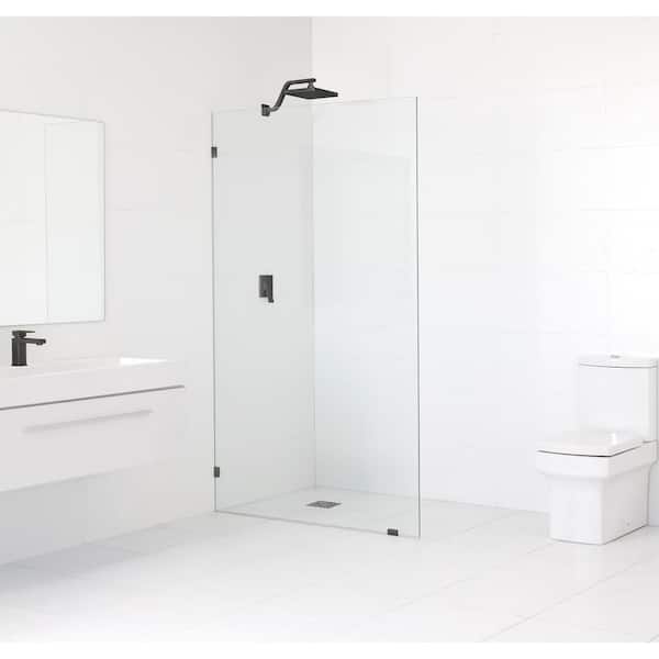 Glass Warehouse 39.5 in. x 78 in. Frameless Fixed Shower Door in Oil Rub Bronze without Handle
