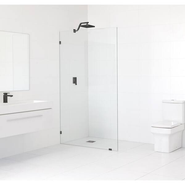 Glass Warehouse 51.5 in. x 78 in. Frameless Fixed Shower Door in Oil Rub Bronze without Handle