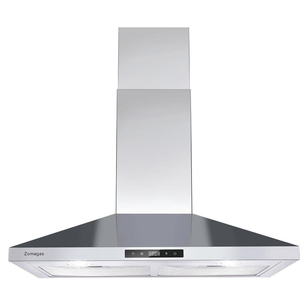 30 in. 600 CFM Touch Panel Vented Wall Mounted with Light Kitchen Range Hood in Stainless Steel -  Elexnux, WE-JT0375A