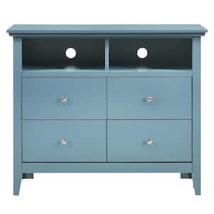 Hammond 4-Drawer Teal Chest of Drawers (36 in. H x 42 in. W x 18 in. D)