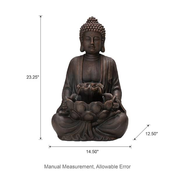 15 in. Tall Indoor/Outdoor Meditating Buddha Statuary Decor