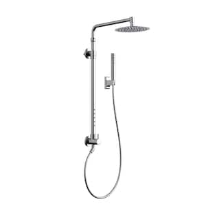 Atlantis 1-Spray Setting 1.8 GPM Wall Mounted 10 in. Fixed and Handheld Shower Head with Body Jets in Chrome