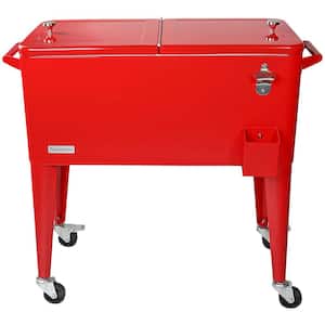 80 qt. Red Chest Cooler with Bottle Opener