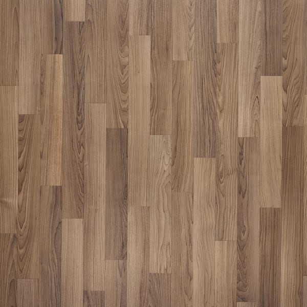 TrafficMaster Acorn Brown Oak 5 MIL 12 ft. W x Cut to Length Waterproof Vinyl Sheet Flooring