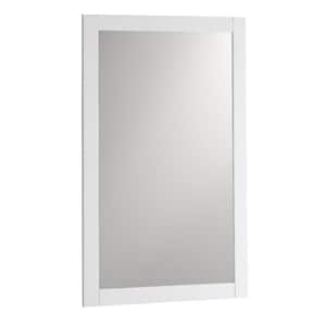 Bradford 20 in. W x 30 in. H Framed Rectangular Bathroom Vanity Mirror in White