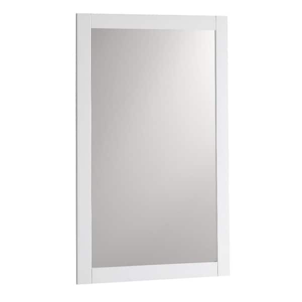 Fresca Bradford 20 in. W x 30 in. H Framed Rectangular Bathroom Vanity Mirror in White