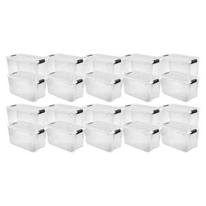 70 qt. XL Plastic Stacking Storage Container Boxes in Clear, 20 Pack