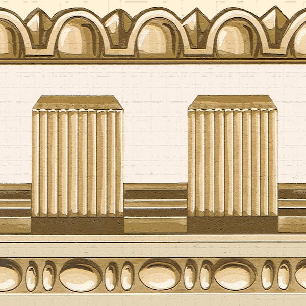 Dundee Deco Falkirk Dandy II Gold Crown Molding Victorian Peel and Stick Wallpaper Border