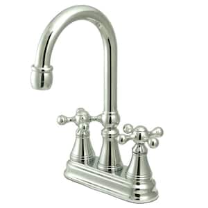 Governor 2-Handle Deck Mount Gooseneck Bar Prep Faucets in Polished Chrome