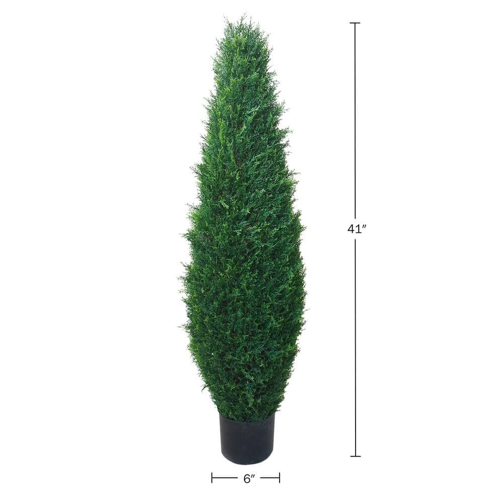 41-Inch Faux Potted Cypress Tree with Black Plastic Pot