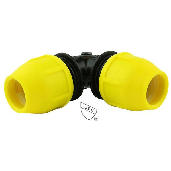 HOME-FLEX 1-1/4 in. IPS DR 11 Underground Yellow Poly Gas Pipe 90-Degree Elbow
