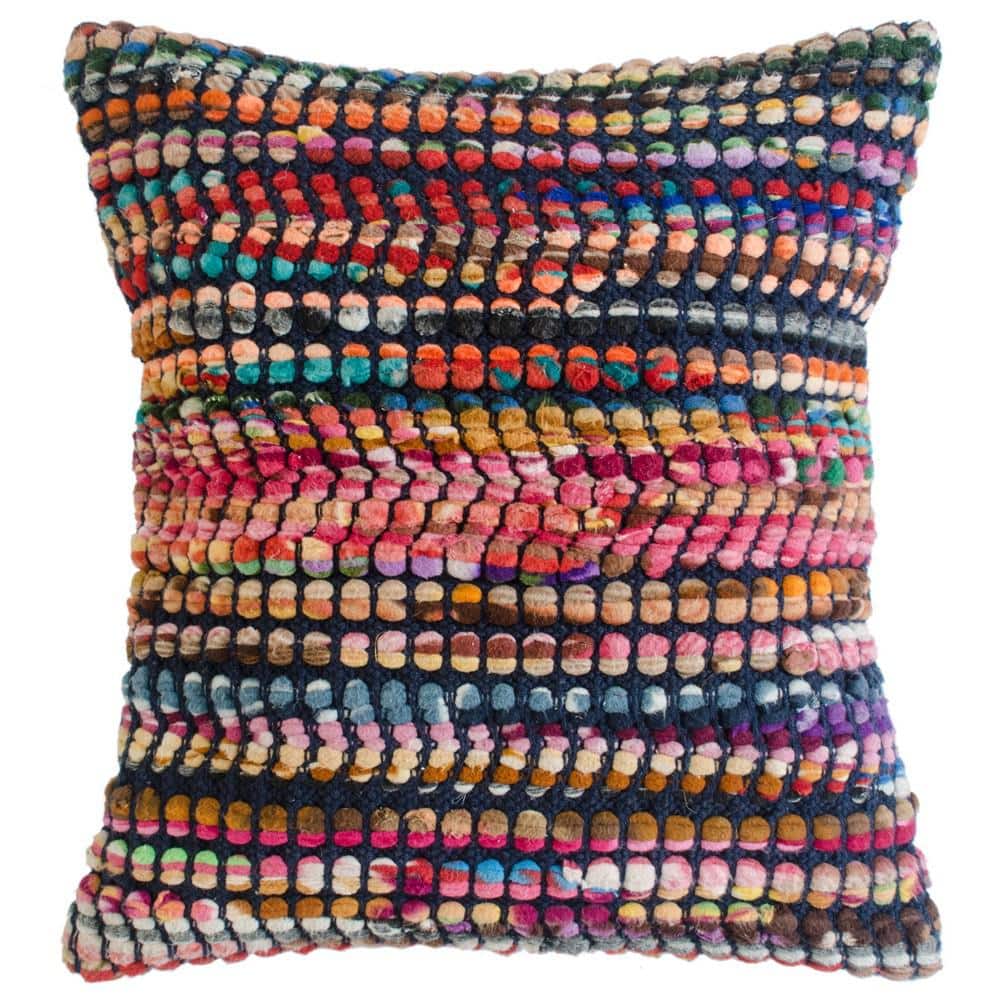 Multicolored Bohemian Geometric 20" Square Throw Pillow Set