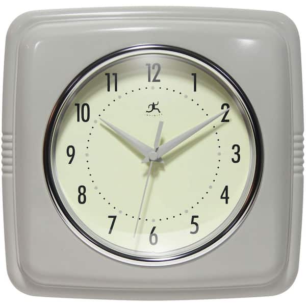 Infinity Instruments Square Retro Stone Grey Wall Clock